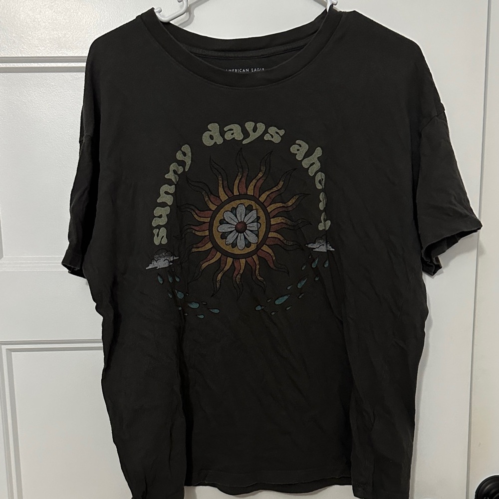 American Eagle Outfitters Charcoal Graphic Tee